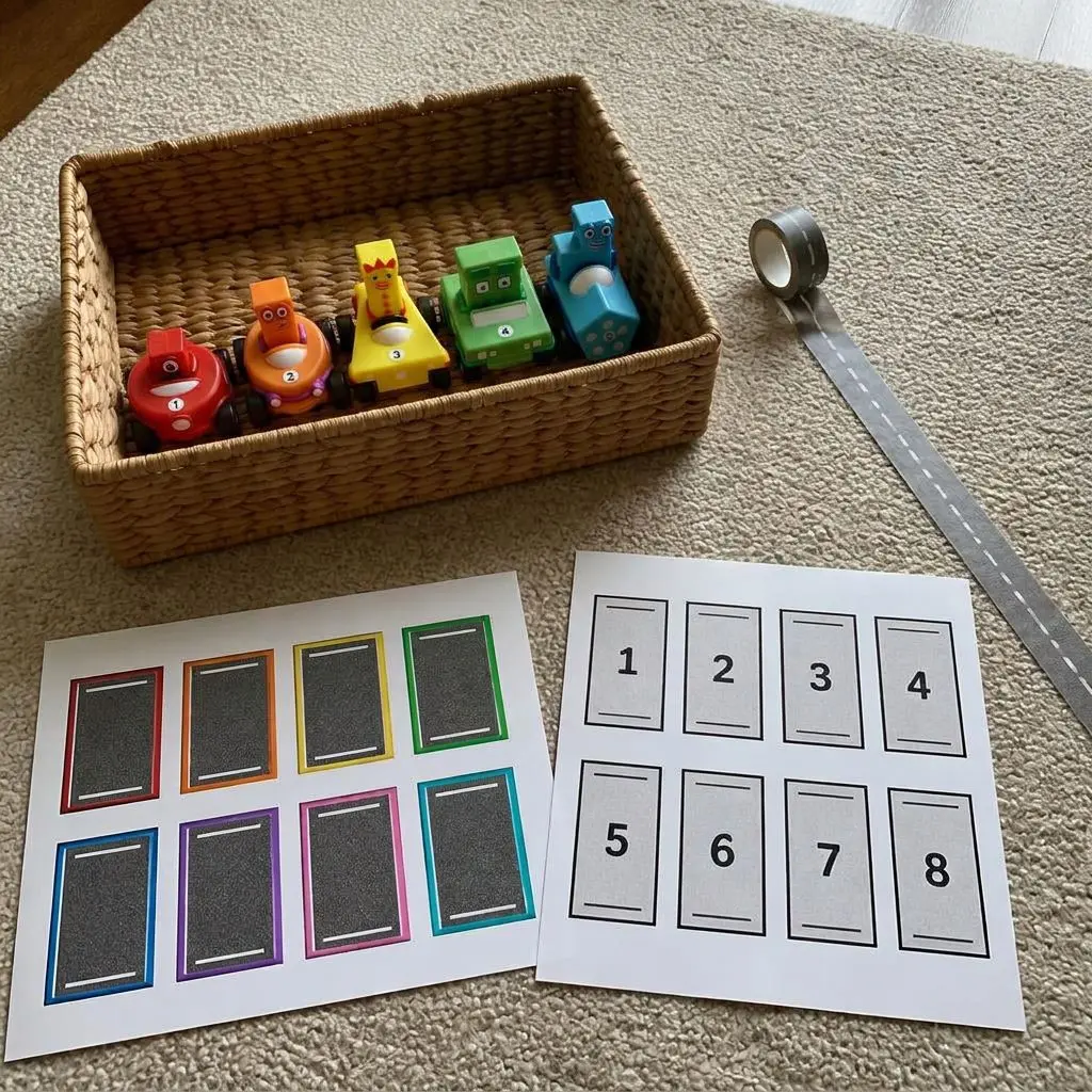 Road Tape & Numberblocks Parking Basket